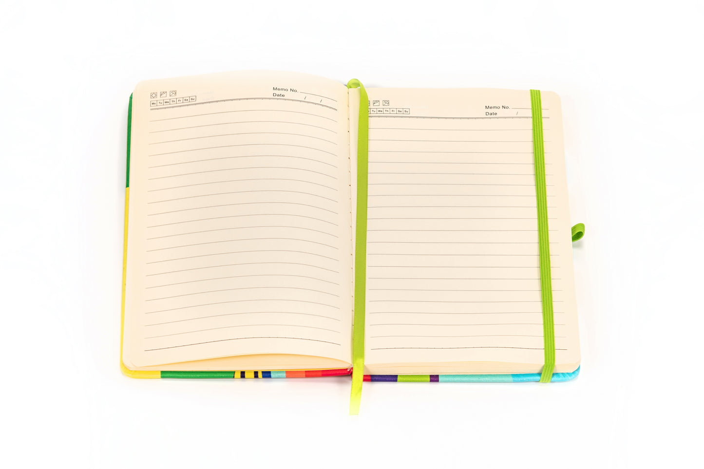 Colourful lined notebook