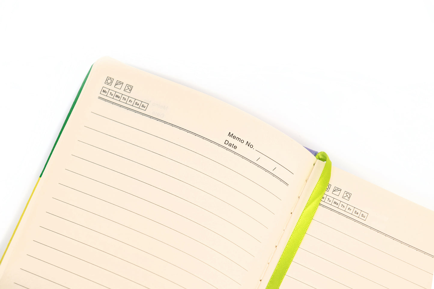 Colourful lined notebook